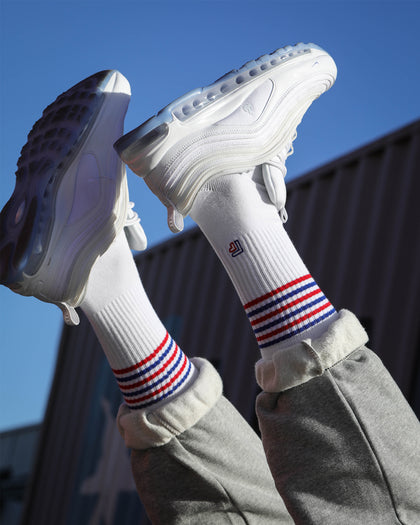 Perfect Pairs Unisex PP1 Classic Stripes Sock White