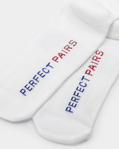 Perfect Pairs Unisex PP1 Classic Stripes Sock White