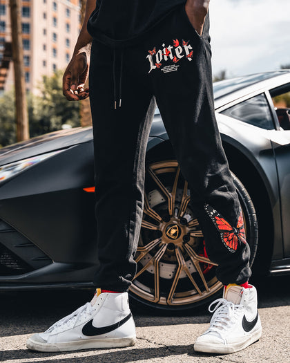 Loiter Butterfly Effect Trackpants Black