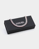Raising Hell Women's 14" Interlink Choker Necklace Pink/Iced White Gold