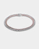 Raising Hell Women's 14" Interlink Choker Necklace Pink/Iced White Gold