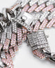 Raising Hell Women's 14" Interlink Choker Necklace Pink/Iced White Gold