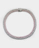 Raising Hell Women's 14" Interlink Choker Necklace Pink/Iced White Gold