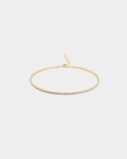 Raising Hell Women's 9" Micro Tennis Anklet Gold
