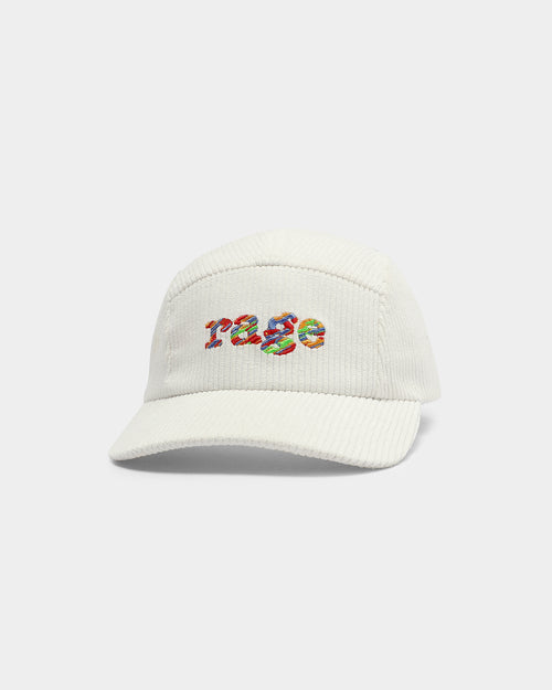 Rage Men's Rage Logo Corduroy 5 Panel Strapback White