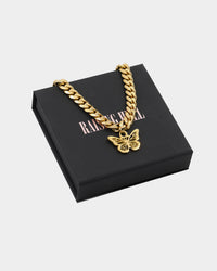 Raising Hell Women's 16" Cuban Butterfly Choker Gold