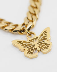 Raising Hell Women's 16" Cuban Butterfly Choker Gold