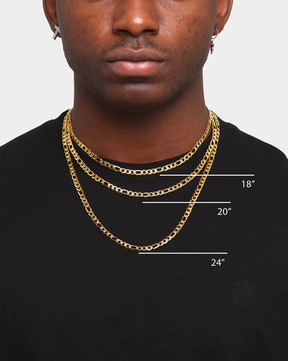 Carré 5mm Figaro 18" Chain Gold