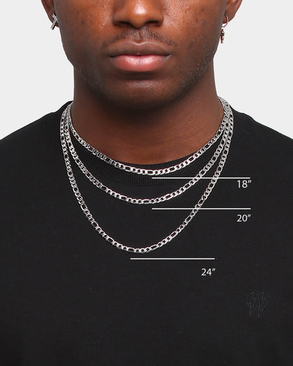 Carré 5mm Figaro 18" Chain Silver