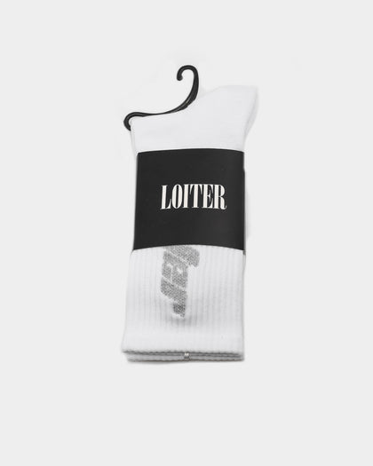 Loiter NYC Reflective 3M Socks White