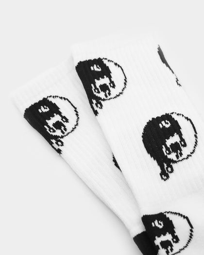 Goat Crew Ying Yang Socks White