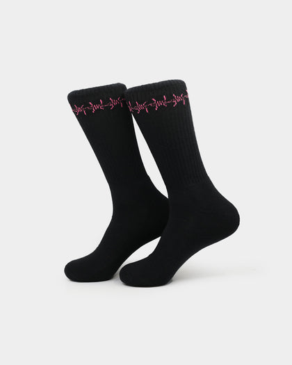 Goat Crew Barbed Wire Socks Black