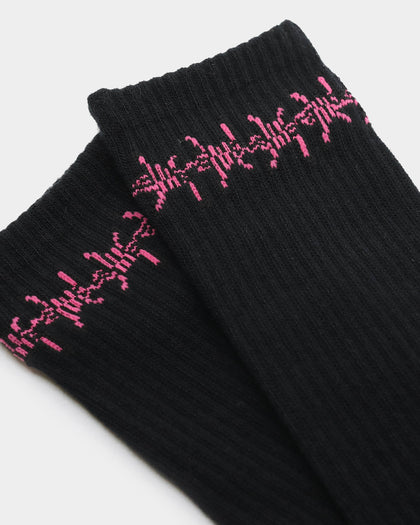 Goat Crew Barbed Wire Socks Black