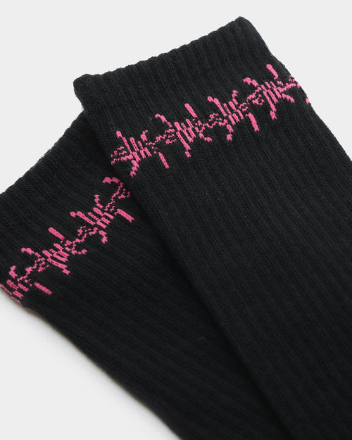Goat Crew Barbed Wire Socks Black