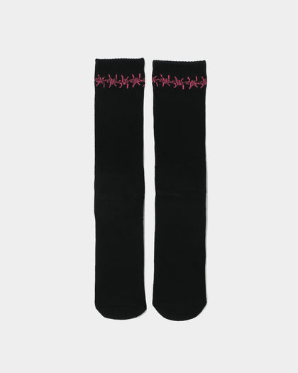 Goat Crew Barbed Wire Socks Black