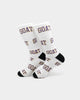 Goat Crew Arch Logo Purple Socks White