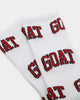 Goat Crew Arch Logo Red Socks White