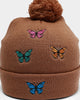 Goat Crew Butterfly Pom Beanie Tan