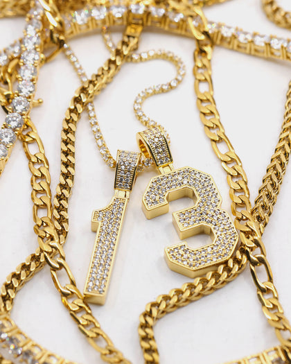 Saint Morta Men's Iced College Pendant Iced Gold