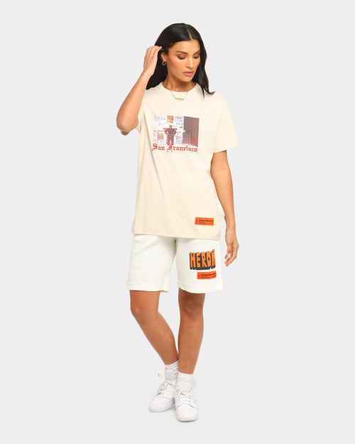 Heron Preston Dad Print Short Sleeve T-Shirt Beige