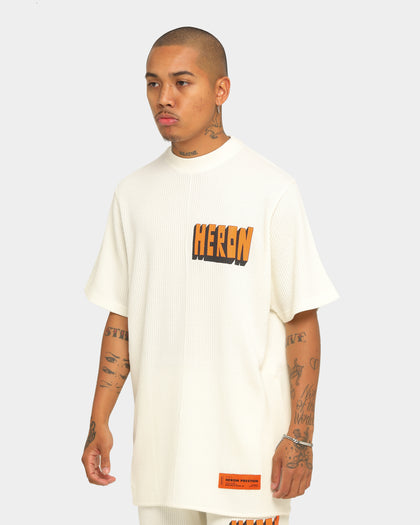 Heron Preston Waffle Bold Heron Short Sleeve T-Shirt Beige