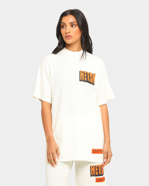 Heron Preston Waffle Bold Heron Short Sleeve T-Shirt Beige