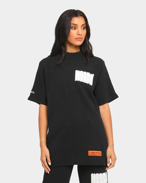 Heron Preston Waffle Bold Heron Short Sleeve T-Shirt Black