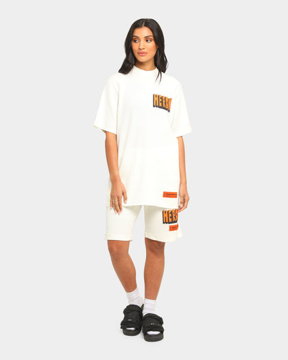 Heron Preston Waffle Logo Track Shorts Beige