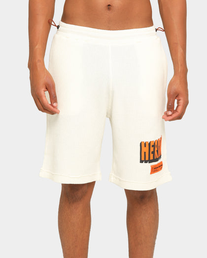 Heron Preston Waffle Logo Track Shorts Beige
