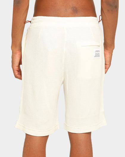 Heron Preston Waffle Logo Track Shorts Beige