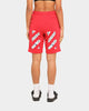 Off-White Airport Tape Sweatshorts Red