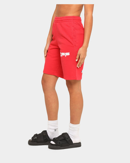 Off-White Airport Tape Sweatshorts Red