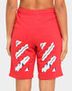 Off-White Airport Tape Sweatshorts Red