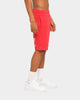 Off-White Airport Tape Sweatshorts Red
