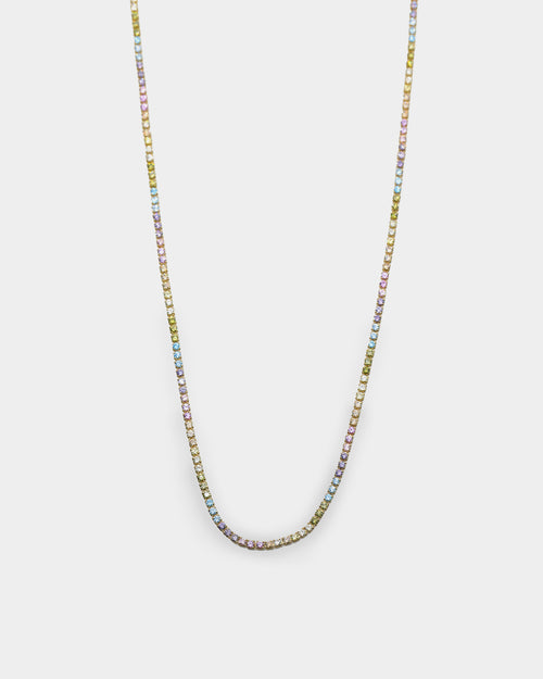 Saint Morta Micro 20" Rainbow Tennis Necklace Rainbow