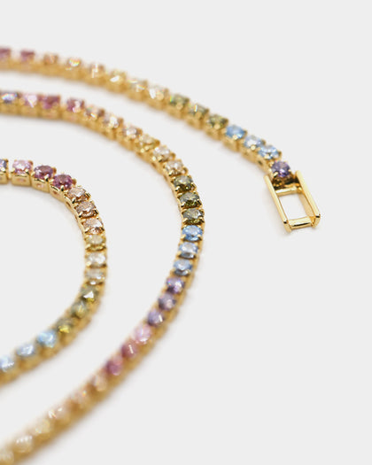 Saint Morta Micro 18" Rainbow Tennis Necklace Rainbow