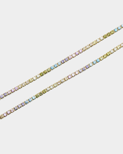 Saint Morta Micro 18" Rainbow Tennis Necklace Rainbow