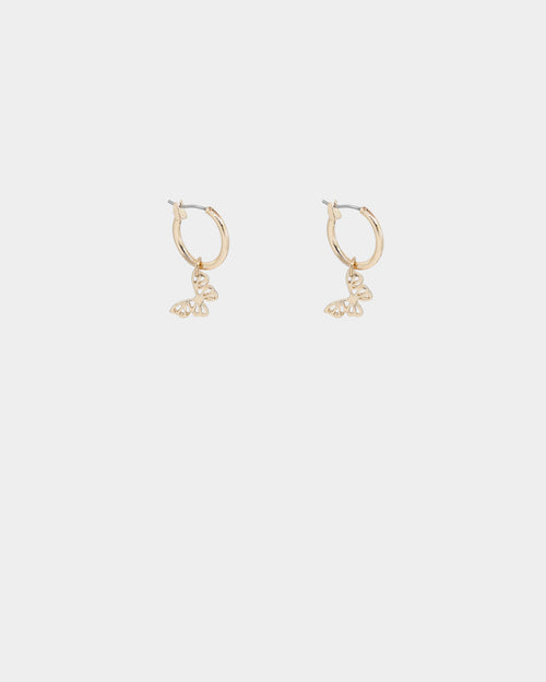 Raising Hell Women's Butterfly Hoop Earrings Gold