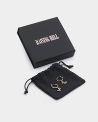 Raising Hell Women's Butterfly Hoop Earrings Gold