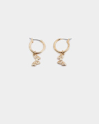 Raising Hell Women's Butterfly Hoop Earrings Gold