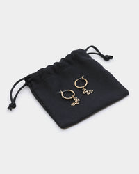 Raising Hell Women's Butterfly Hoop Earrings Gold