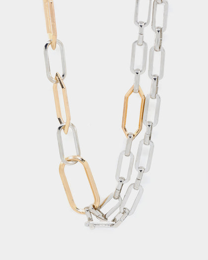Raising Hell Women's Multi Chain Choker Silver/Gold