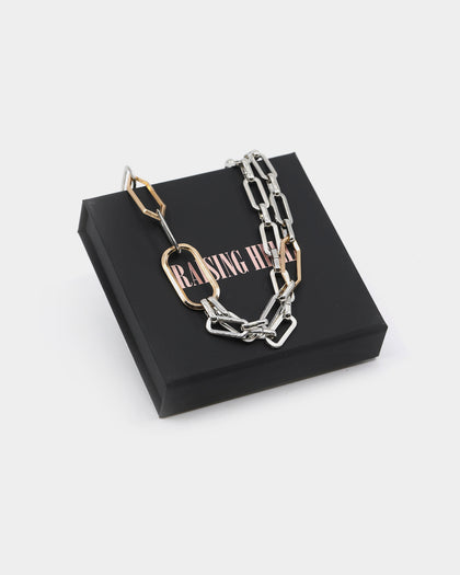 Raising Hell Women's Multi Chain Choker Silver/Gold