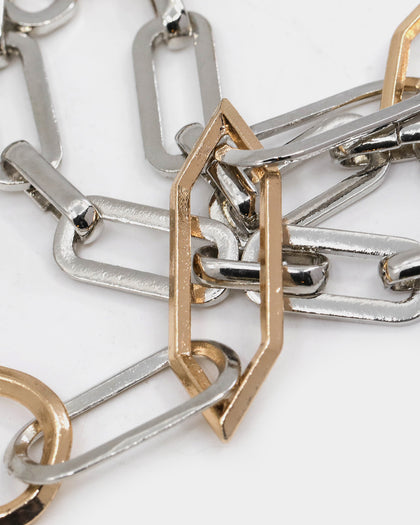 Raising Hell Women's Multi Chain Choker Silver/Gold