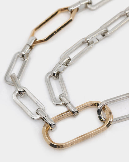 Raising Hell Women's Multi Chain Choker Silver/Gold