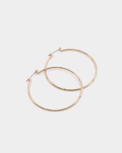 Raising Hell Women's Large Hoop Earrings Gold