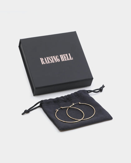 Raising Hell Women's Large Hoop Earrings Gold