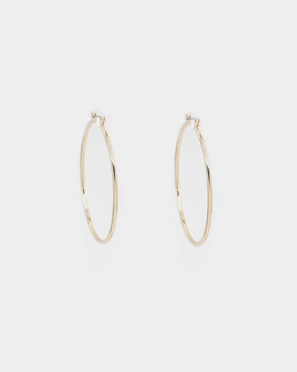 Raising Hell Women's Large Hoop Earrings Gold