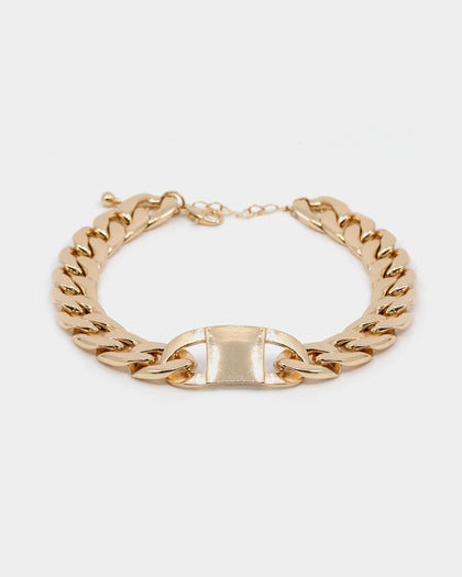 Raising Hell Women's Clasp Choker Chain Gold