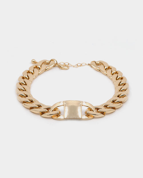 Raising Hell Women's Clasp Choker Chain Gold